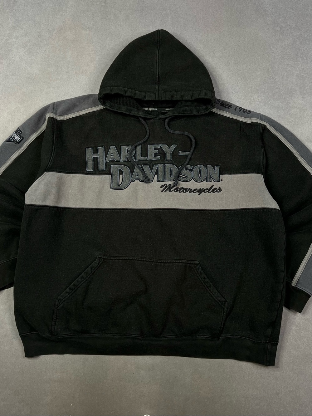 Harley-Davidson Black & Gray Logo Pullover Hoodie